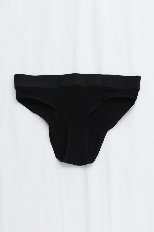 BASERANGE Stretch Flared Briefs UNEL Collection Ribbed Cotton Portugal BAS-UNEL-RB-000-HEI Black